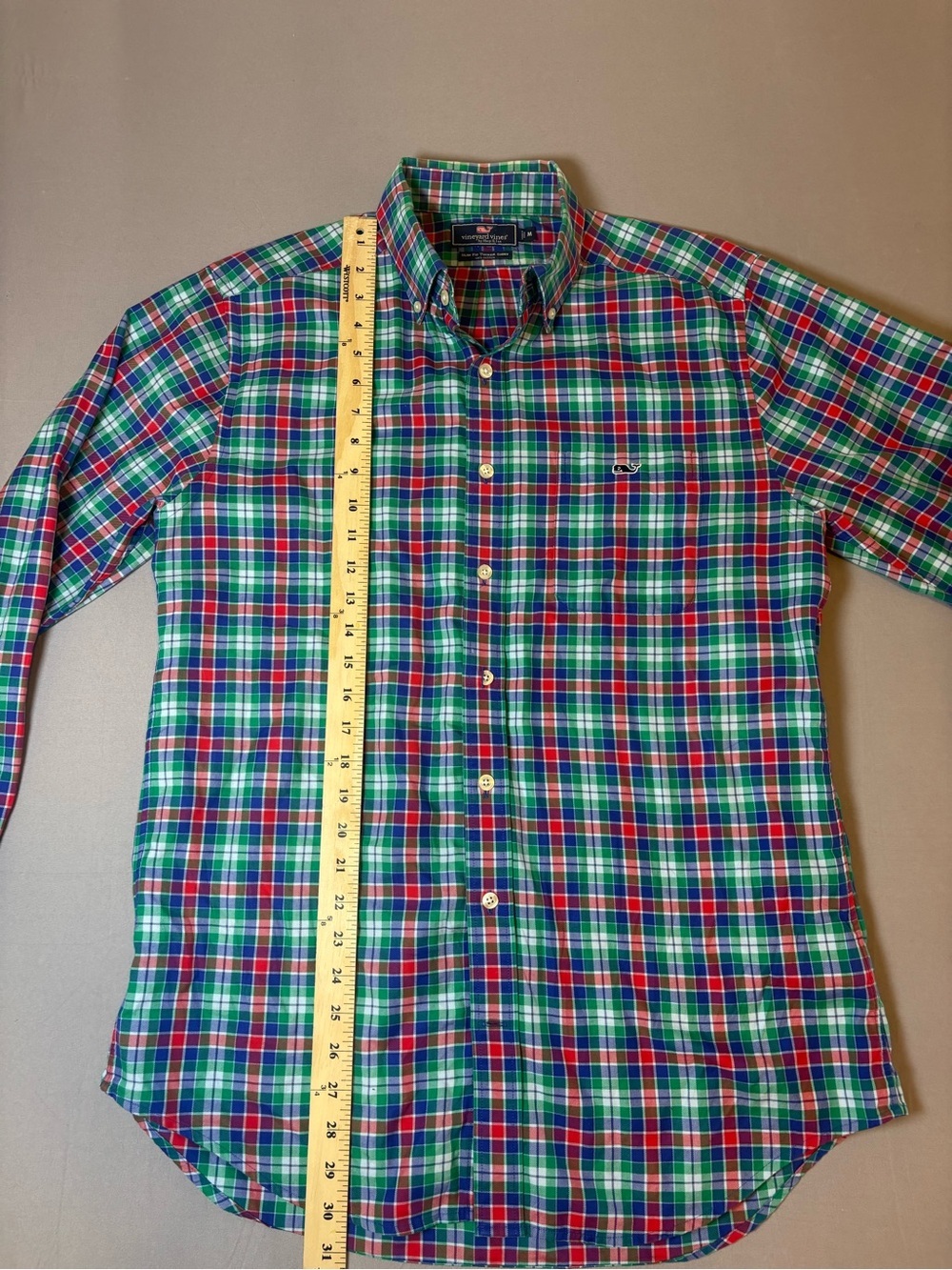 Vineyard Vines Men's Button-Down Plaid Shirt - Size Medium Slim Fit Tucker shirt - Picture 5 of 7